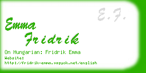 emma fridrik business card